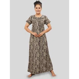 NIGHT QUEEN Printed Maxi Nightdress-picture-33