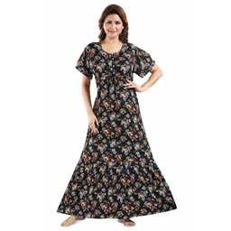 NIGHT QUEEN Printed Maxi Nightdress-picture-42