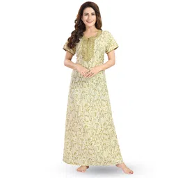 NIGHT QUEEN Printed Maxi Nightdress-picture-41
