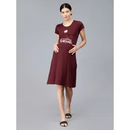 NIGHTSPREE Cotton Maternity A-Line Dress-picture-28