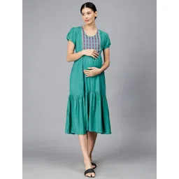 NIGHTSPREE Maternity A-Line Midi Dress-picture-40