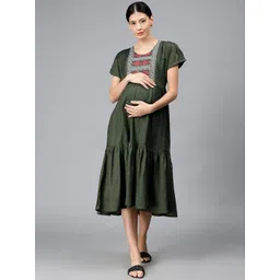NIGHTSPREE Maternity A-Line Midi Dress-picture-17
