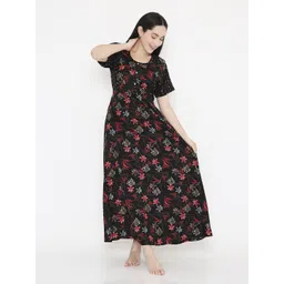 NIGHTSPREE Women Printed Maxi Nightdress-picture-14