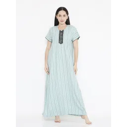NIGHTSPREE Women Round Neck Maxi Nightdress-picture-40