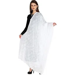 nihsrut Chiffon Embroidered White Women Dupatta-picture-22