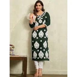 NIKATT Women Ethnic Motifs Embroidered Festive Straight Kurta-picture-36