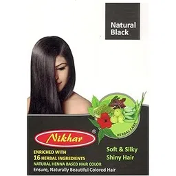 nikhar Natural Black Henna Hair Colour, 16 Herbal Ingredients, Soft and Silky Hair pack of 10-picture-20