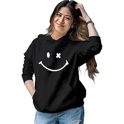 nikkamma Womens Oversized Hoodies Smiley Print Cotton Sweatshirts Long Sleeve Sweaters Pullover Fall Winter Outfits-picture-54