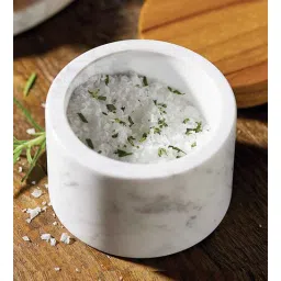 nikkispride Handmade Marble Condiment Set with Sheesham Wood Lid (White)-picture-18