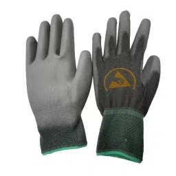 Nikko ESD XXL Size Polyester Liner PU Coated Palm Fit Gloves White and Gray, NWGL003-picture-39