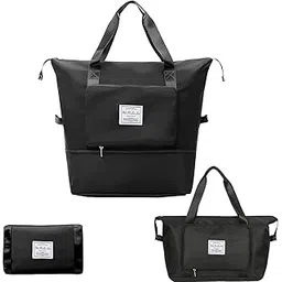 nikmay creation Large Capacity Folding Travel Lightweight Waterproof Carry on Luggage Bags with Fixed Strap Dry and Wet Separation Foldable Bag for Weekender Overnight Sports-picture-14