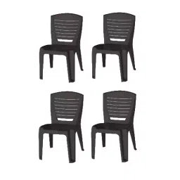 Nilkamal CHR4025 Season Rust Brown Armless Chair (Set of 4 Pcs)-picture-47