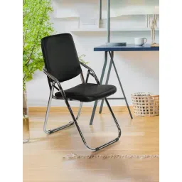 Nilkamal Hardy Black Fabric Upholstered Folding Visitor Chair-picture-35