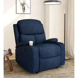 nilkamal Matt Fabric Manual 1 Seater Recliner In Blue Colour-picture-23