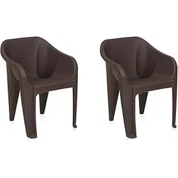 Nilkamal Plastic Chair for living room with Arm | Set of 2| 3 Year Warranty | For Home, Living Room, Outdoor| Season Rust Brown Colour| EEEZYGO-picture-13