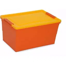Nilkamal Rectangle Orange and Yellow Polypropylene Plastic Storage Box with Wheel 60cm-picture-10