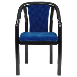 Nilkamal Signature Fabric Plastic Arm Chair Blue and Black image 1