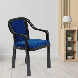 Nilkamal Signature Fabric Plastic Arm Chair Blue and Black image 2