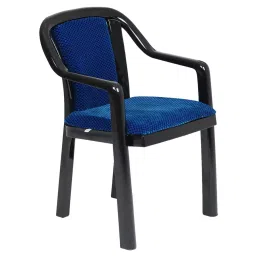 Nilkamal Signature Fabric Plastic Arm Chair Blue and Black image 3