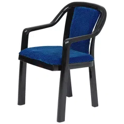 Nilkamal Signature Fabric Plastic Arm Chair Blue and Black image 4