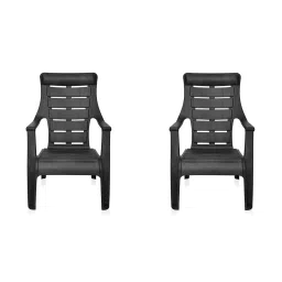 Nilkamal Sunday Plastic High Back Chair, Black (Set of 2)-picture-14