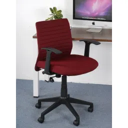 Nilkamal Thames Maroon PU Foam Low Back Chair-picture-20