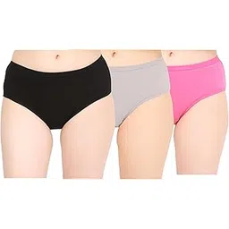 nilman Premium Cotton Panties Combo for Women - 3 Pack (Pink, Black, Grey) - Soft, Breathable, Stretchable, Comfortable Daily Innerwear for Women and Girl.-picture-25