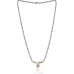 nilu's collection American Diamond Rose Gold Plated Designer Mangalsutra Pendant for Girls and Women (With Chain) (Style 1)-picture-26
