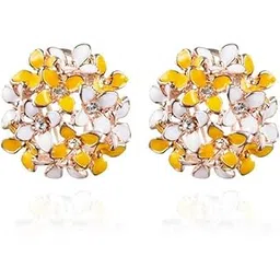 nilu's collection Crystal Flower Clover Stud Earrings for Women and Girl-picture-51