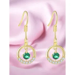 Nilu's Collection Gold-Plated Contemporary Drop Earrings-picture-33