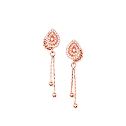 Nilu's Collection Rose Gold-Plated Contemporary Drop Earrings-picture-11