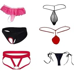 nimra fashion 6pcs Men's G-String Thong Sexy Mens Thongs Underwear, Combo of 6 (Free Size Fit to S, M, L) (in, Alpha, S, Regular, Standard, Multicolor)-picture-51