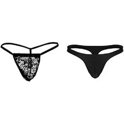 nimra fashion Men's Sexy Briefs G-String Hot Thong, Free Size Combo Pack of 2 Black-picture-25