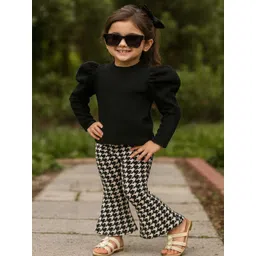 Ninas Girls Self Design Long Sleeves T-shirt With Trouser-picture-29