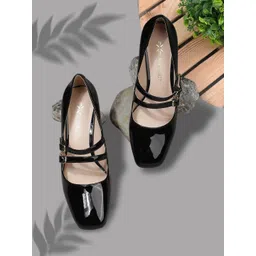 Nine West Women PU Block Heel Pumps with Buckles-picture-22