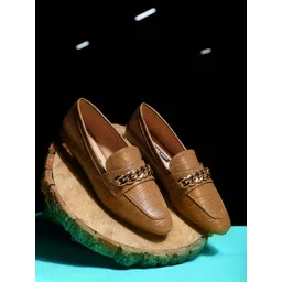 Nine West Women Textured Round Toe Comfort Insole Loafers-image-9