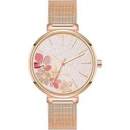 Nine West Women's Floral Dial Mesh Bracelet Watch-image-18