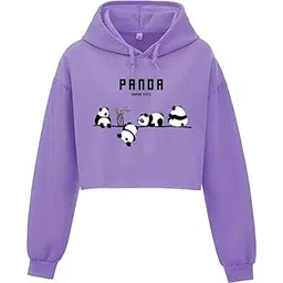 ninfin NinfinWomen and Girls Crop Hoodie,PandaSuper cat Lavander Styles Woman Anime cropFor Winters-picture-45