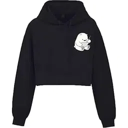 ninfin NinfinWomen and Girls Crop Hoodie,Pocket Panda,Lavander for Winters-picture-10
