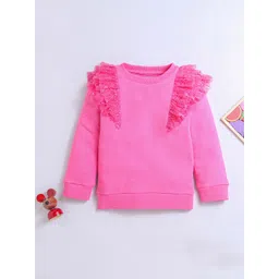 Nino Bambino Girls Pink Solid Cotton Sweatshirt-picture-15