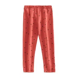 Nino Bambino Kids Brown Organic Cotton Printed Leggings-picture-33