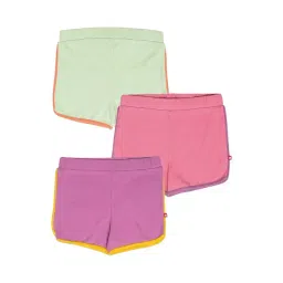 Nino Bambino Kids Multicolor Cotton Regular Fit Shorts (Pack of 3)-picture-38