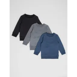 Nino Bambino Kids Multicolor Solid Full Sleeves Sweatshirt (Pack Of 3)-picture-30