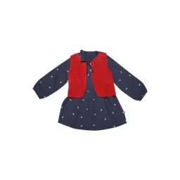 Nino Bambino Kids Navy Organic Cotton Printed Dress-picture-14