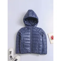 Nino Bambino Kids Navy Quilted Full Sleeves Puffer Jacket-picture-10