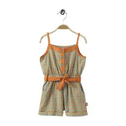 Nino Bambino Kids Orange Cotton Printed Jumpsuits-picture-41