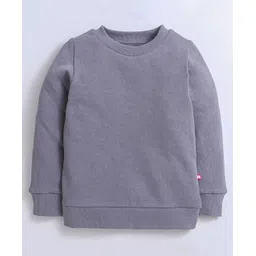 Nino Bambino Organic Cotton Knit Full Sleeves Solid Light Winter Sweatshirt - Grey-picture-36