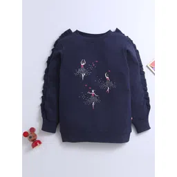 Nino Bambino Unisex Organic Cotton Kids Navy Blue Printed Sweatshirt-picture-55