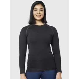 ninq Women Solid Round Neck Polyester Black T-Shirt-picture-23