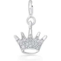 nipura 925 Sterling Silver Zircon Crown Charm Pendant | Silver Pendant for Women | Pendant for Girls | Royal Design | Elegant Small Pendant | Accessories for Women | Ideal Gift for Women and Girls-picture-17
